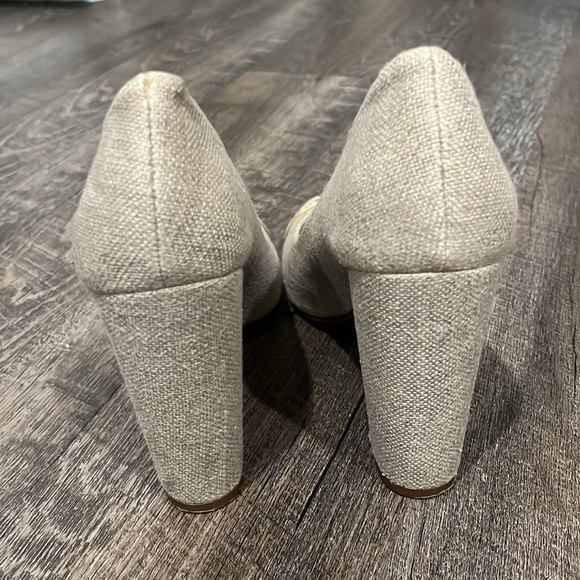 Tory Burch Snake Print and Canvas Block Heel - Picture 4 of 7